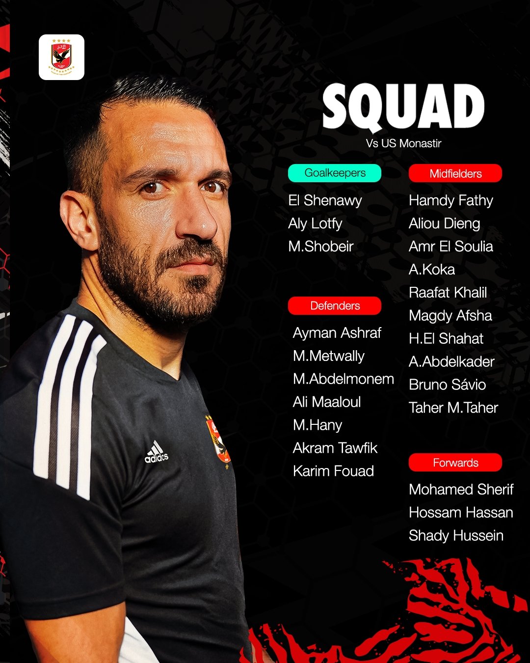 Bafana Bafana attacker Percy Tau has once again been left out of the Al Ahly SC CAF Champions League squad by the coach.